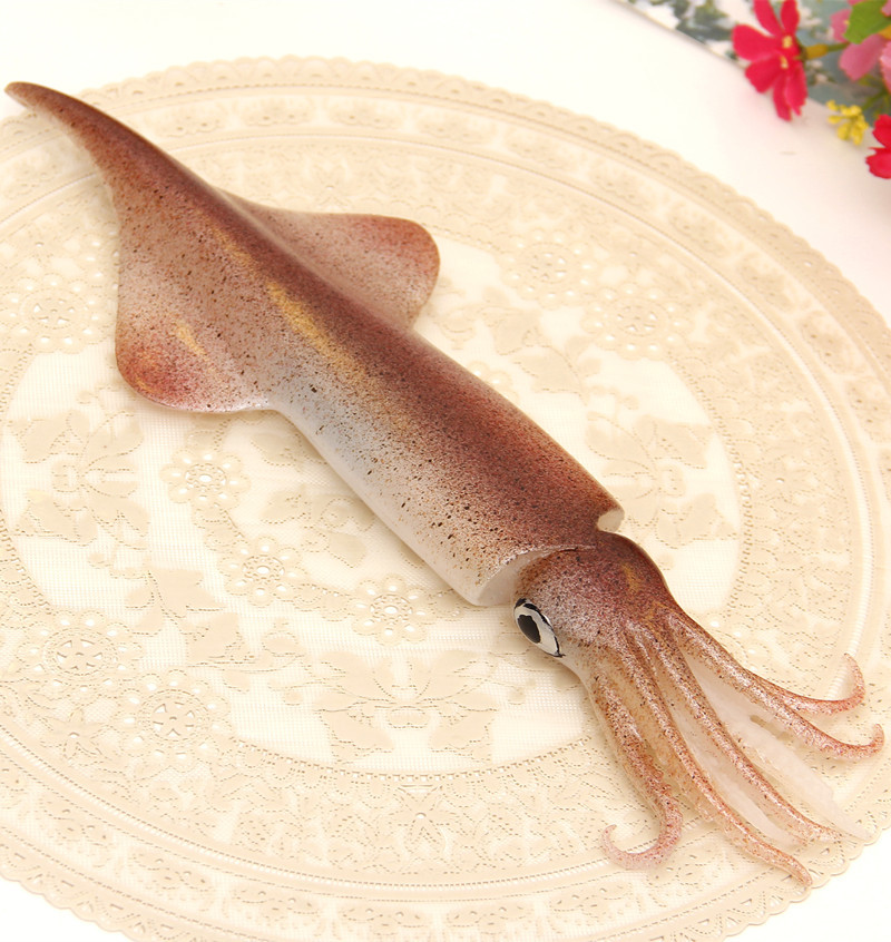 pvc仿真食物菜品玩水产海鲜模型假鱿鱼出口创意摆件直播酒店道具