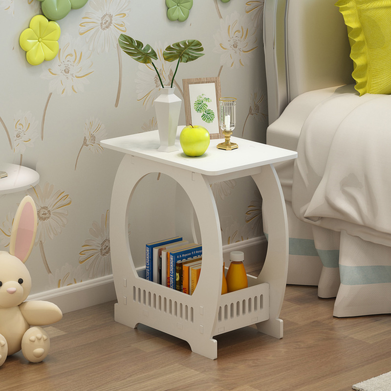 出租屋简约家用小方桌欧式矮桌白色小圆茶几客厅墙角宿舍创意边几