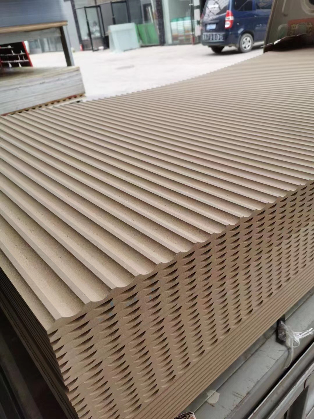 背景墙半圆波浪板通花板3d波浪板护墙板格栅板pvc板浮雕板装饰板