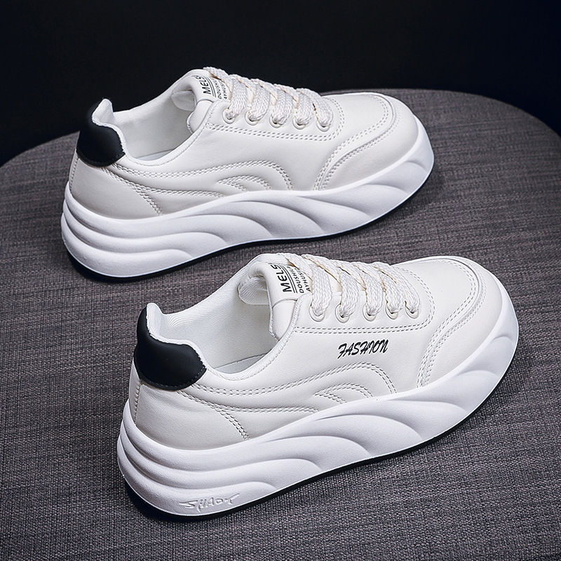 2024 spring white shoes new korean style ins trendy female student platform sports board shoes casual shoes 6812