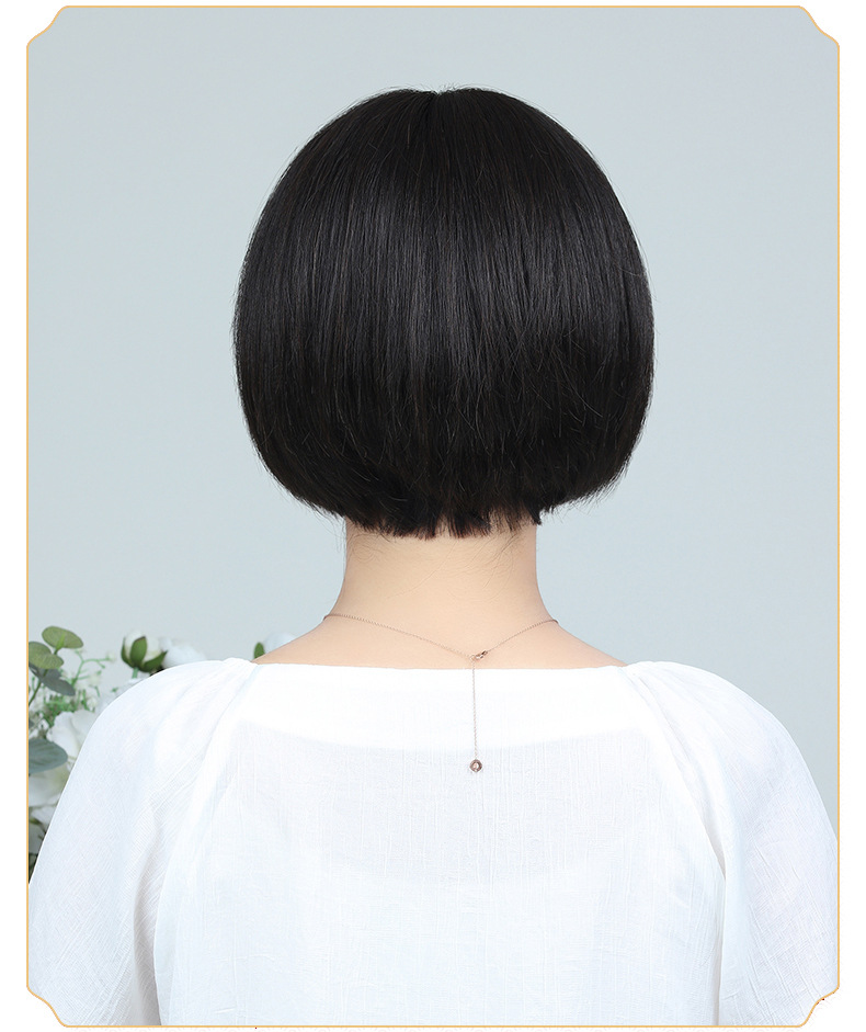 假发女短发全头套女士bobo波波头真发假发套中老年妈妈假发头套