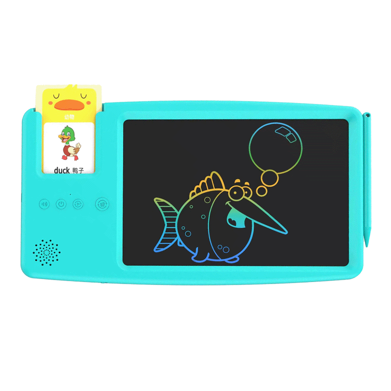 10-Inch Children's Educational Bilingual Card-Inserting Learning Machine Baby Early Education Graffiti Drawing Board Intelligence Digital Camera Handwriting Board