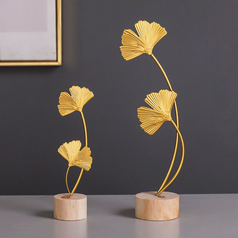 艺术摆件金属银杏叶装饰品家居客厅玄关卧室店铺样板间桌面工艺品