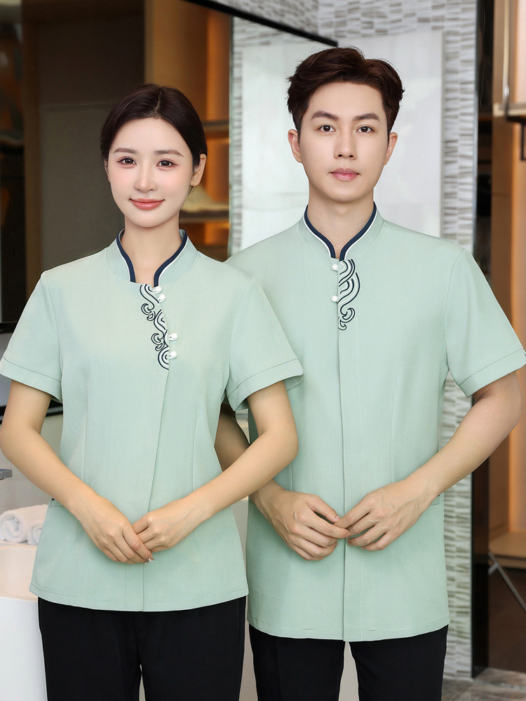 酒店客房保洁服 乐丽丝薄款面料 夏季男女款工作服 上衣套装工装