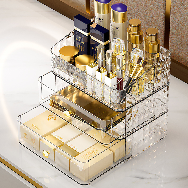 New Cosmetics Grid Storage Box Desktop Cosmetics Finishing Box Lipstick Makeup Brush Skin Care Mask Box