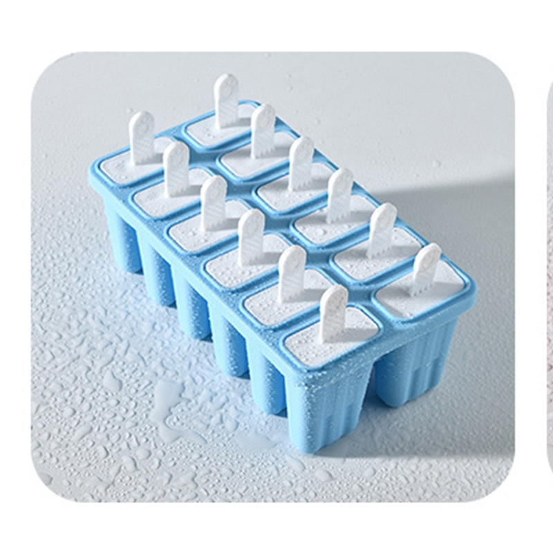 New 10-Piece Silicone Ice Cream Mold Icecream Mold Ice Tray Ice Sucker Handle 4 Grid 6 Grid 10 Grid 12 Grid