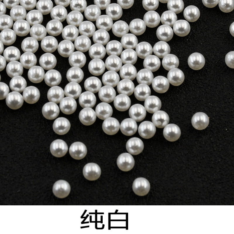 Mixed Multi-Specification Bright Beige Pure White Mini Nail Pearls Smooth Non-Peeling round DIY Decoration Wholesale