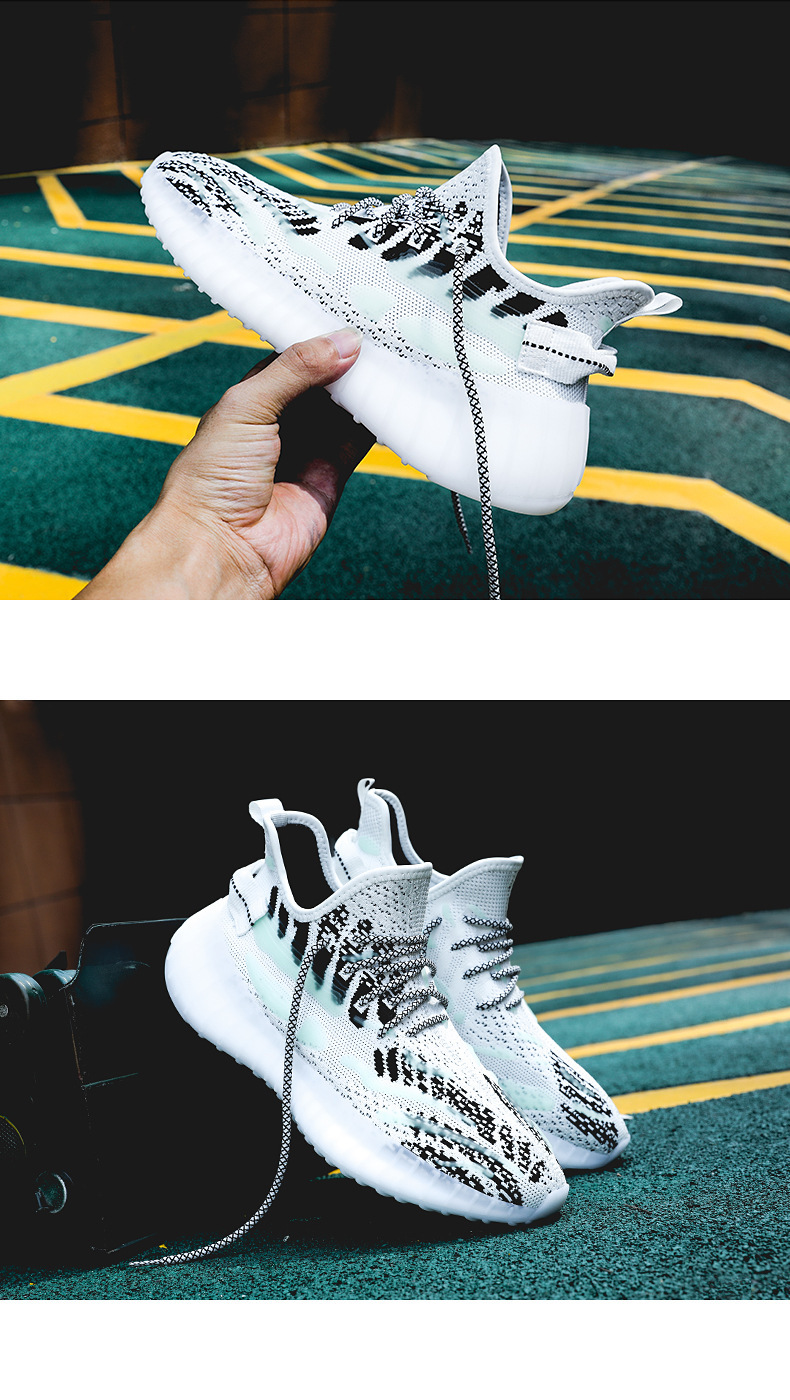 马克华菲男鞋夏季透气椰子鞋男运动休闲鞋子男潮鞋百搭夜光网面鞋