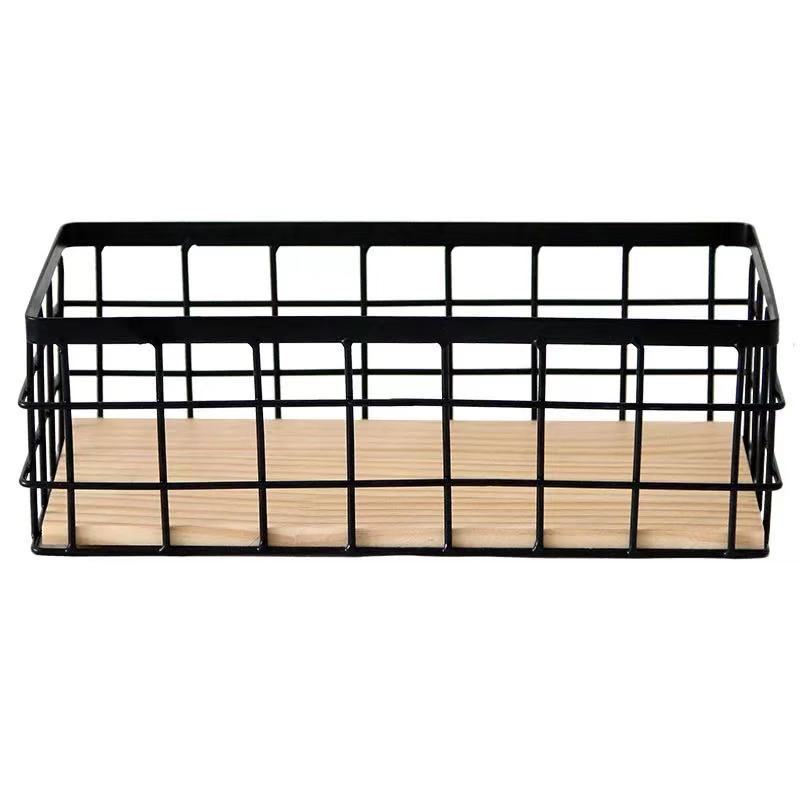 Japanese-Style Storage Box Wrought Iron Storage Box Cosmetic Finishing Bathroom Desktop Wall-Mounted Storage Rack Wall-Mounted Wall Hanging Decoration Finishing