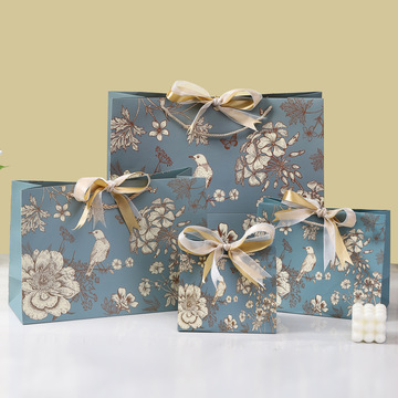 礼品袋端午节大号生日礼物袋子花鸟简约伴手礼品手提袋高级感ins