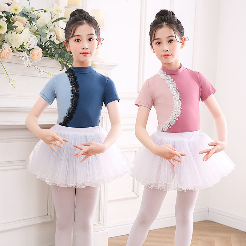 儿童舞蹈服练功服女童夏季短袖长袖舞芭蕾舞演出服形体训练棉