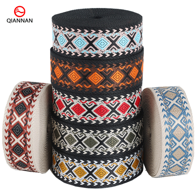 38mm5cm thickened ethnic jacquard ribbon bag shoulder strap musical instrument guitar strap pet accessories with shoes and hats