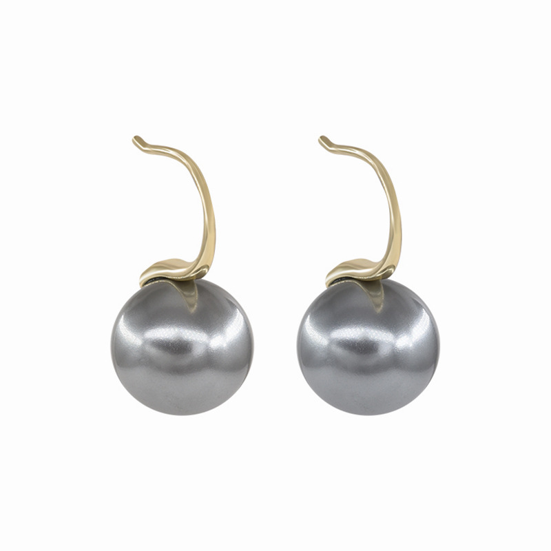 Retro Gray Pearl High Heels Earrings Women's Light Luxury High-Grade Personality Minimalist Elegant Versatile Earrings