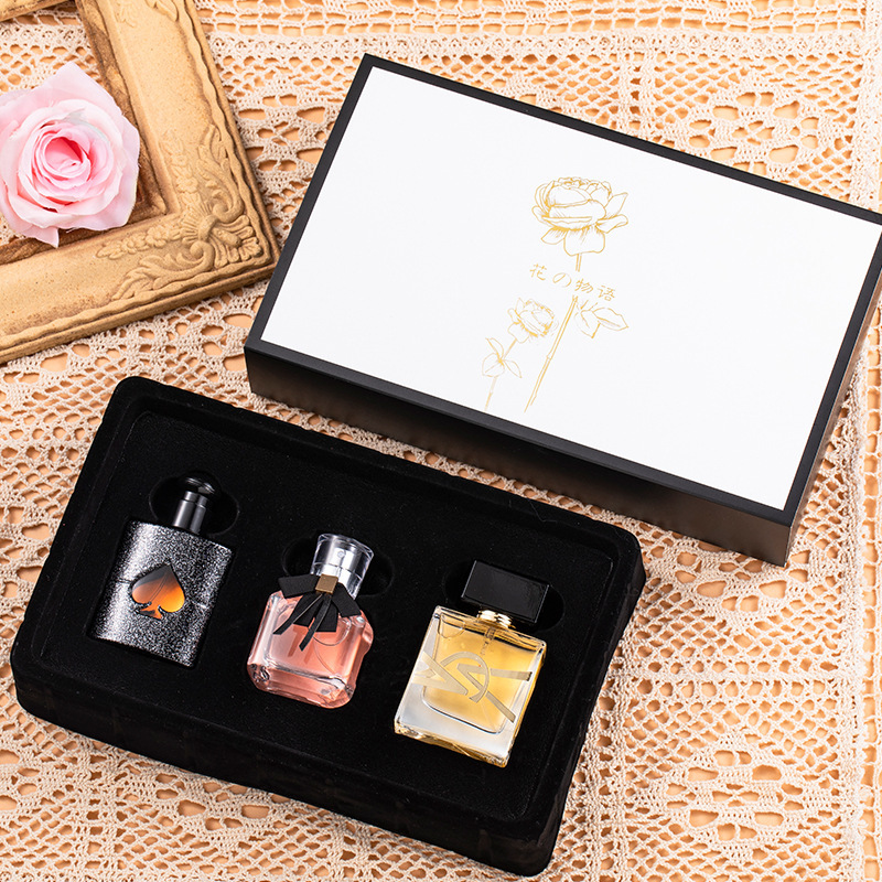 Free Water Reverse Paris Black Opium Perfume Fragrant Ladies Light Perfume Long-Lasting Three-Piece Gift Box Live Hot