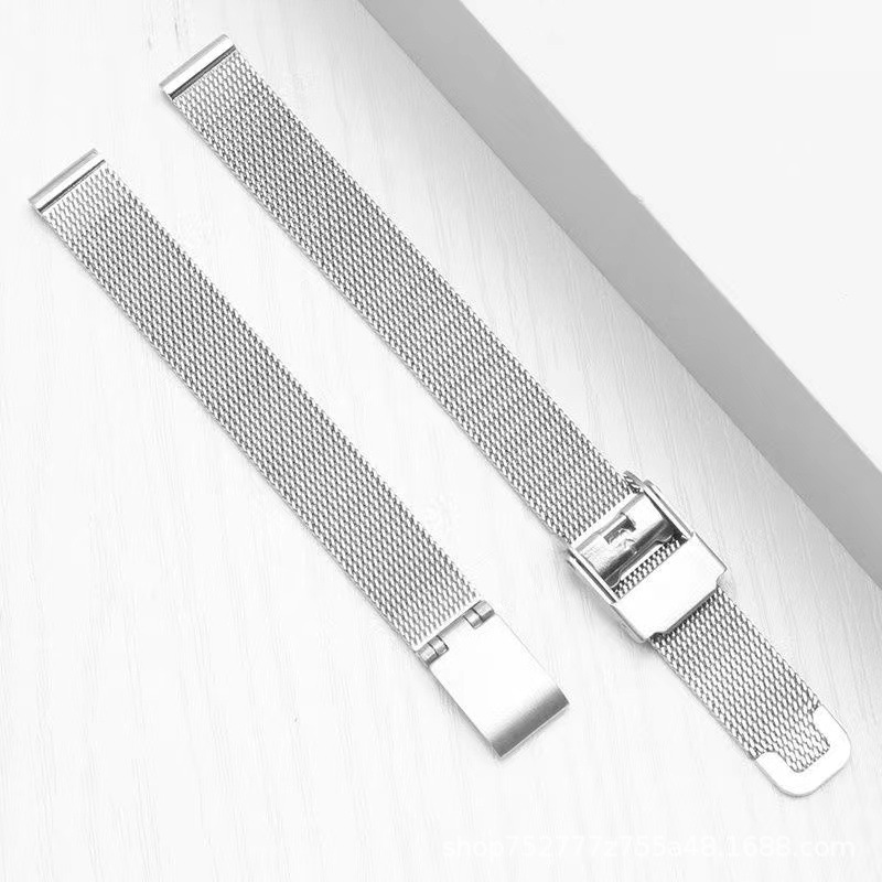 Substitute DW Stainless Steel Mesh with 0.6 Wire Double Buckle 8mm-24mm Milanis Steel Wire Watch Band Watch Bracelet