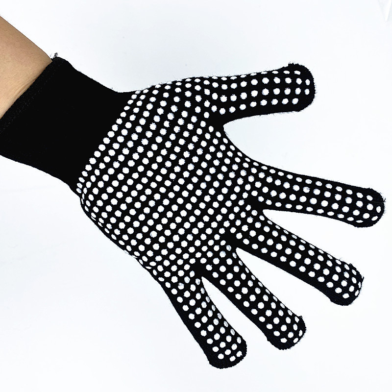 Cross-Border High Temperature Resistant Hairdressing Gloves PVC Bead Silicone Gloves Hair Curler Straight Hot Anti-Scald