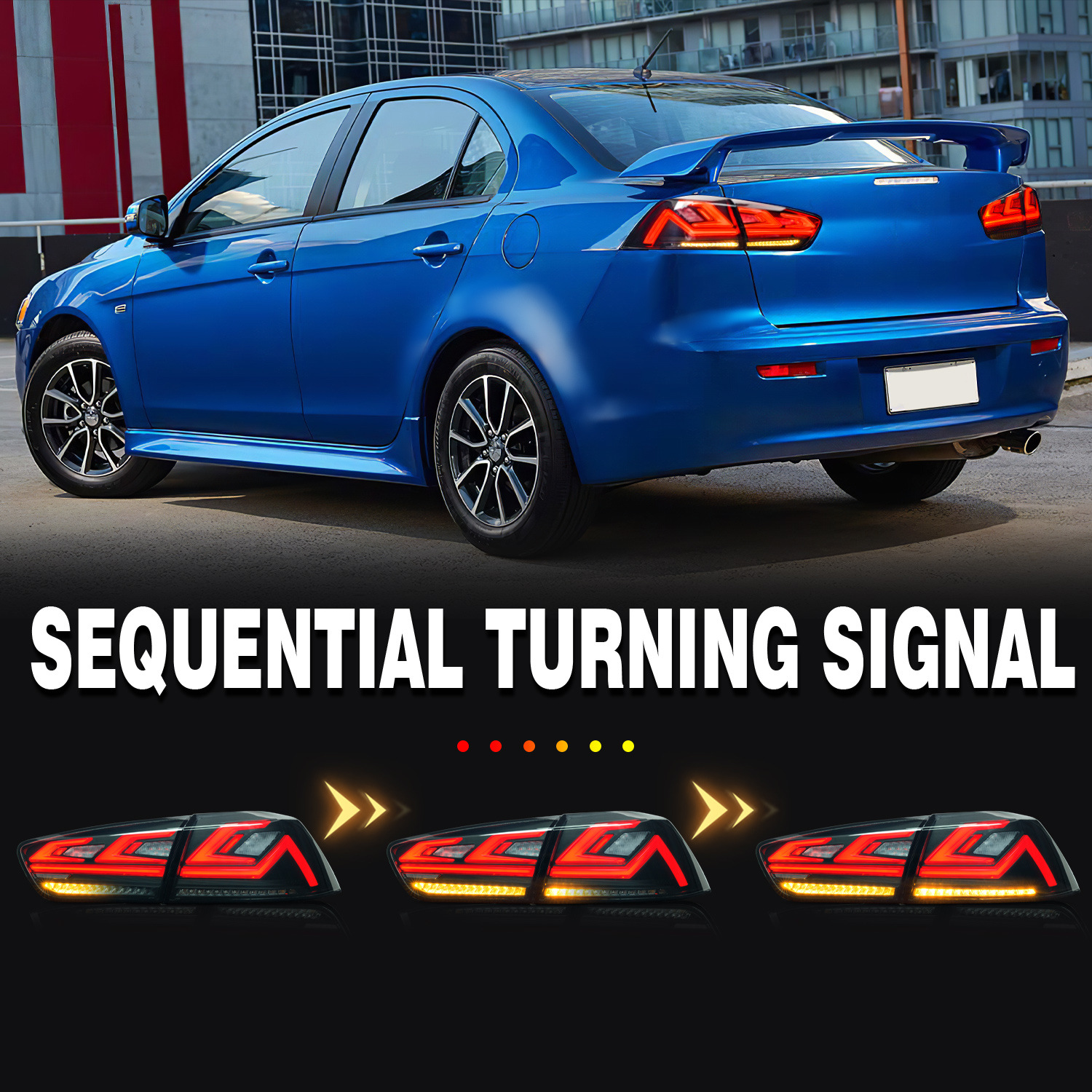 适用于三菱翼神蓝瑟evo-x尾灯总成2007-2018通装,现货外贸直供