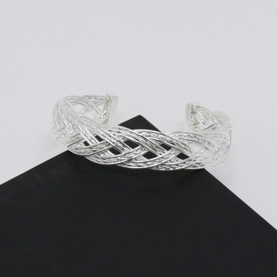 2021年春季新款网面手工金属丝编织女式手镯 民族风国风手饰