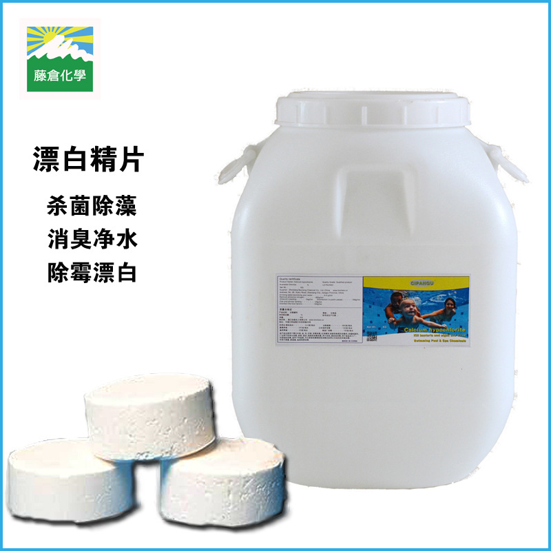 漂粉精片 次氯酸钙片 杀菌除藻剂 漂白精片200克饮用水消毒水厂用