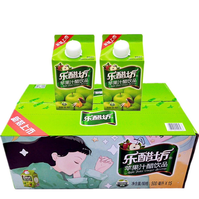 乐醋坊苹果汁醋饮料500ml8瓶15瓶整箱批发果汁饮品苹果醋0脂肪