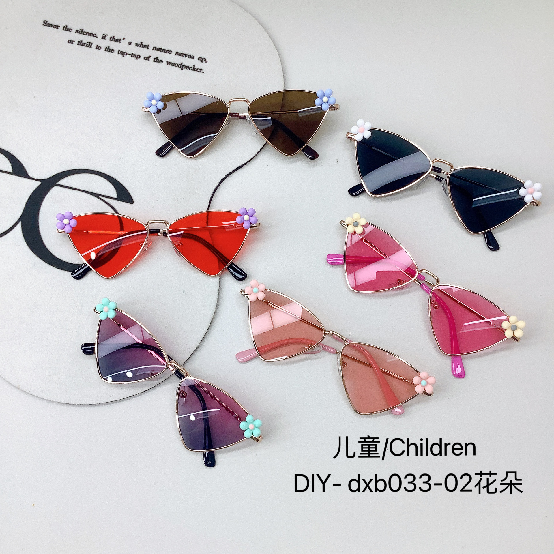 New Kids Sunglasses Diy Cute Flowers Baby Sunglasses Sun-Proof Uv Protection Girls Glasses