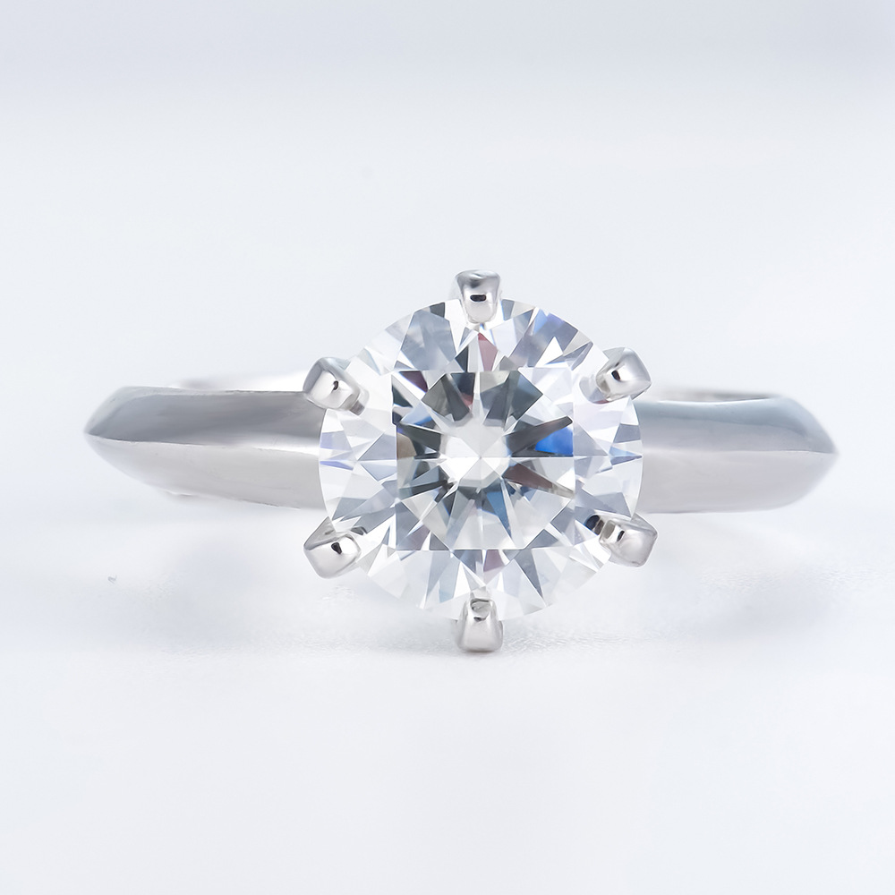 厂家直销s925银莫桑石戒指女抖音直播同款50分1克拉首饰批发-阿里巴巴