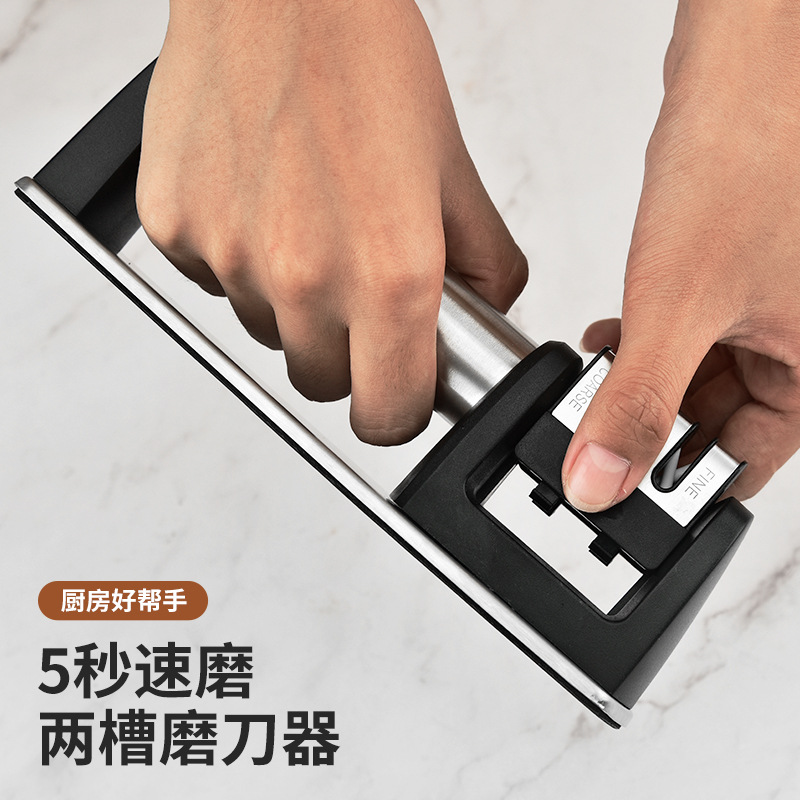 Hz387 SST Sharpener Amazon Household Knife Sharpener Sharpening Stone Kitchen Gadget Handheld Three-Section Mill