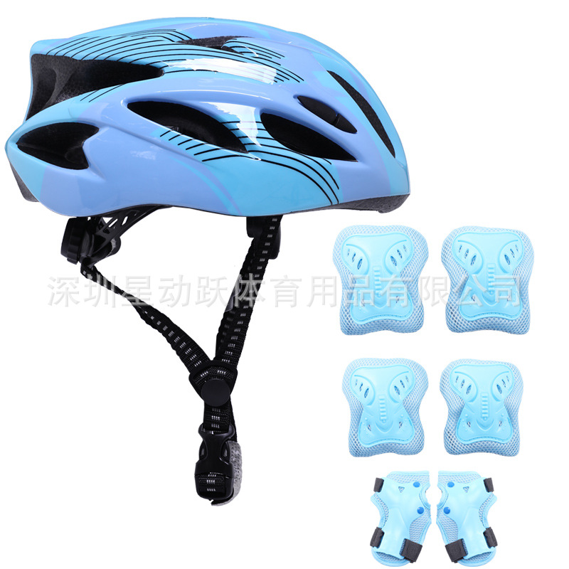 Thickened Roller Skating Protective Gear Children's Helmet Full Set Bicycle Skateboard Skating Roller Skates Balance Car Sports Kneecaps