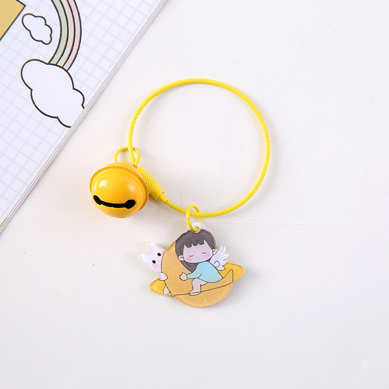 Creative Ins Cute Girl Heart Cartoon Funny Key Ring Acrylic Keychain Pendant Girls' Bags Ornaments