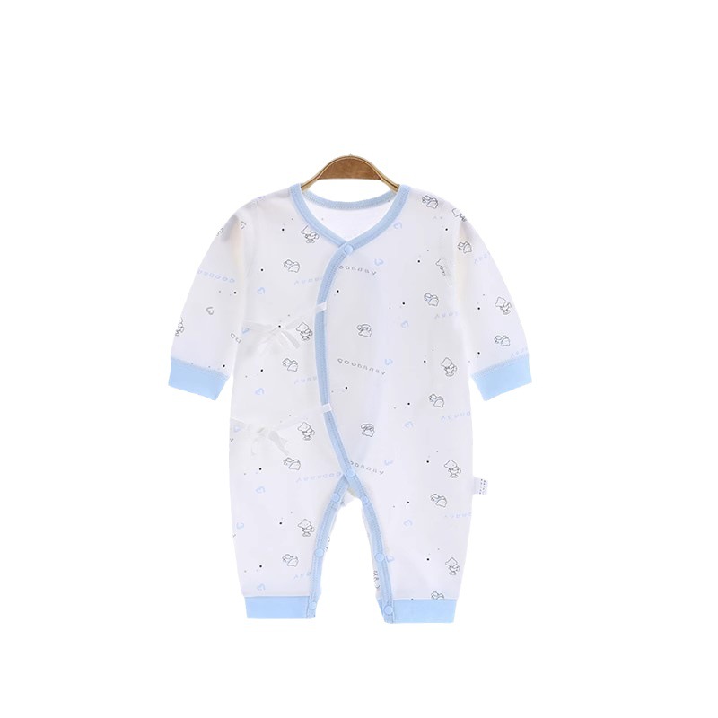 One-Piece Delivery Pure Cotton Baby Jumpsuit Spring and Autumn Long Sleeve Full Moon Monk Clothing Class a Baby Newborn Clothes Baby Clothes