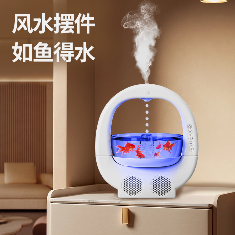 2024 New Anti-Gravity Humidifier Household Desktop Colorful Lantern Cross-Border Electrical Appliance Bluetooth Speaker Fish Tank