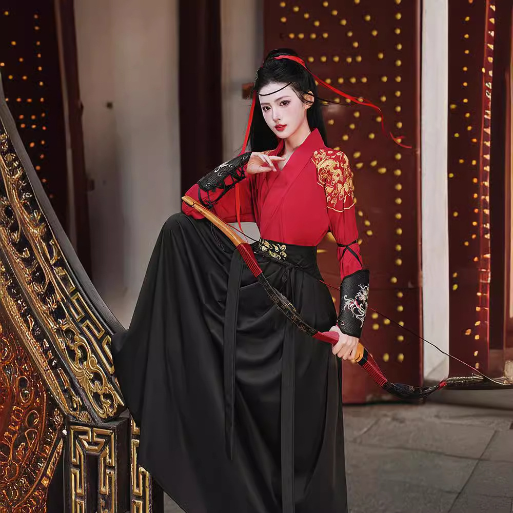 5688汉服龙纹金线绣花交领武侠情侣古风侠客男女大码套装限价40