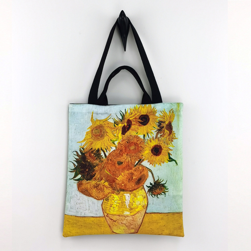梵高油画大容量帆布袋创意男女手提袋休闲潮流时尚艺术单肩包袋