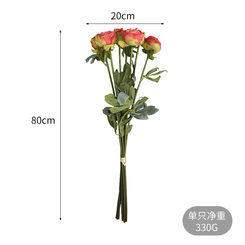 Studio Photography Props Simulation Hand Tie Long Branch 8 Head British Peony Wedding Hall Layout Simulation Fake Flower Bouquet