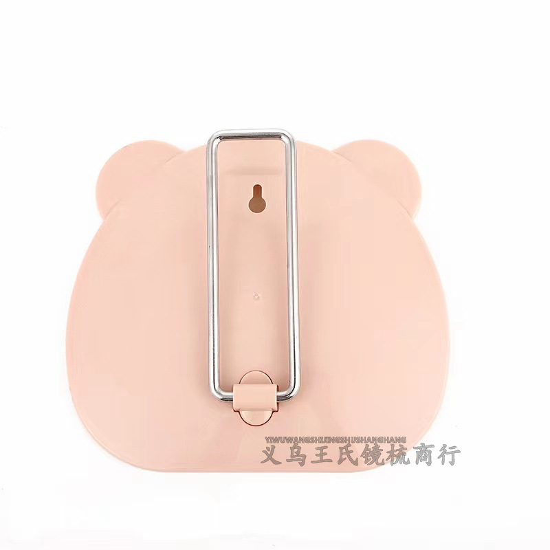 Japanese and Korean Creative Cartoon Simple and Convenient Foldable Square and round Multi-Functional Mirror Stainless Steel Handle Hanging Handheld Mirror