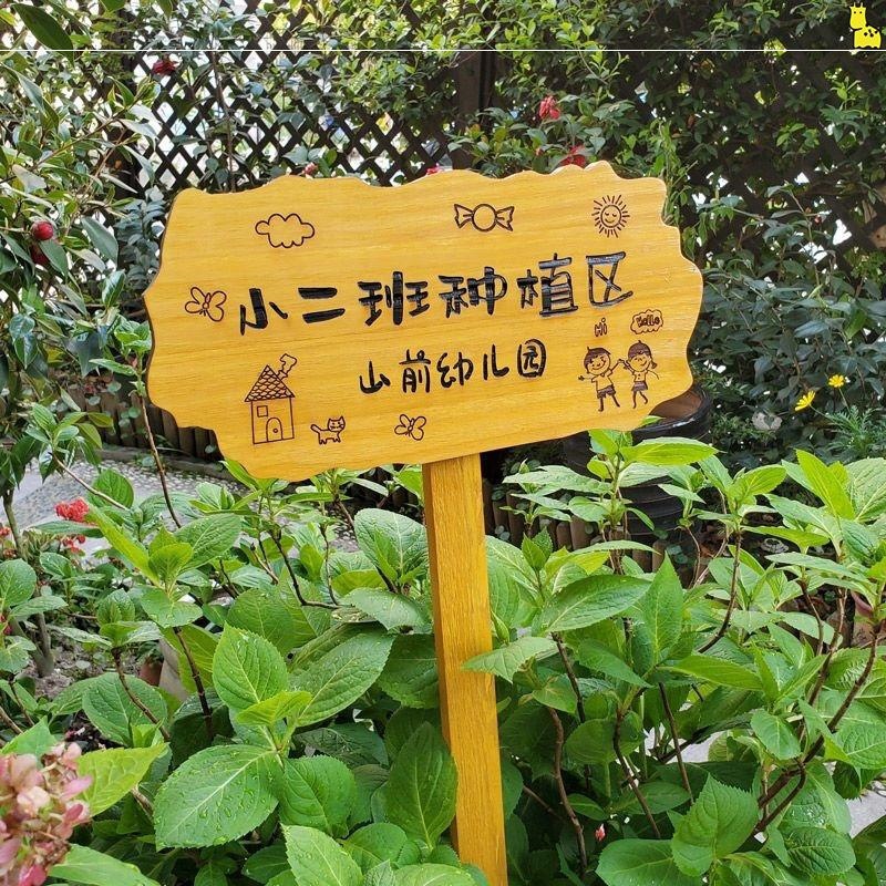 实木园艺插地木牌户外指示标识牌菜园植物角班牌幼儿园种植区牌子