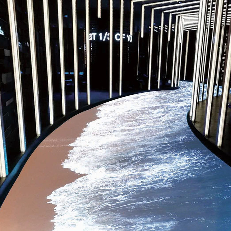 互动地砖屏led全彩显示屏室内户外适用购物中心景点长廊时光隧道