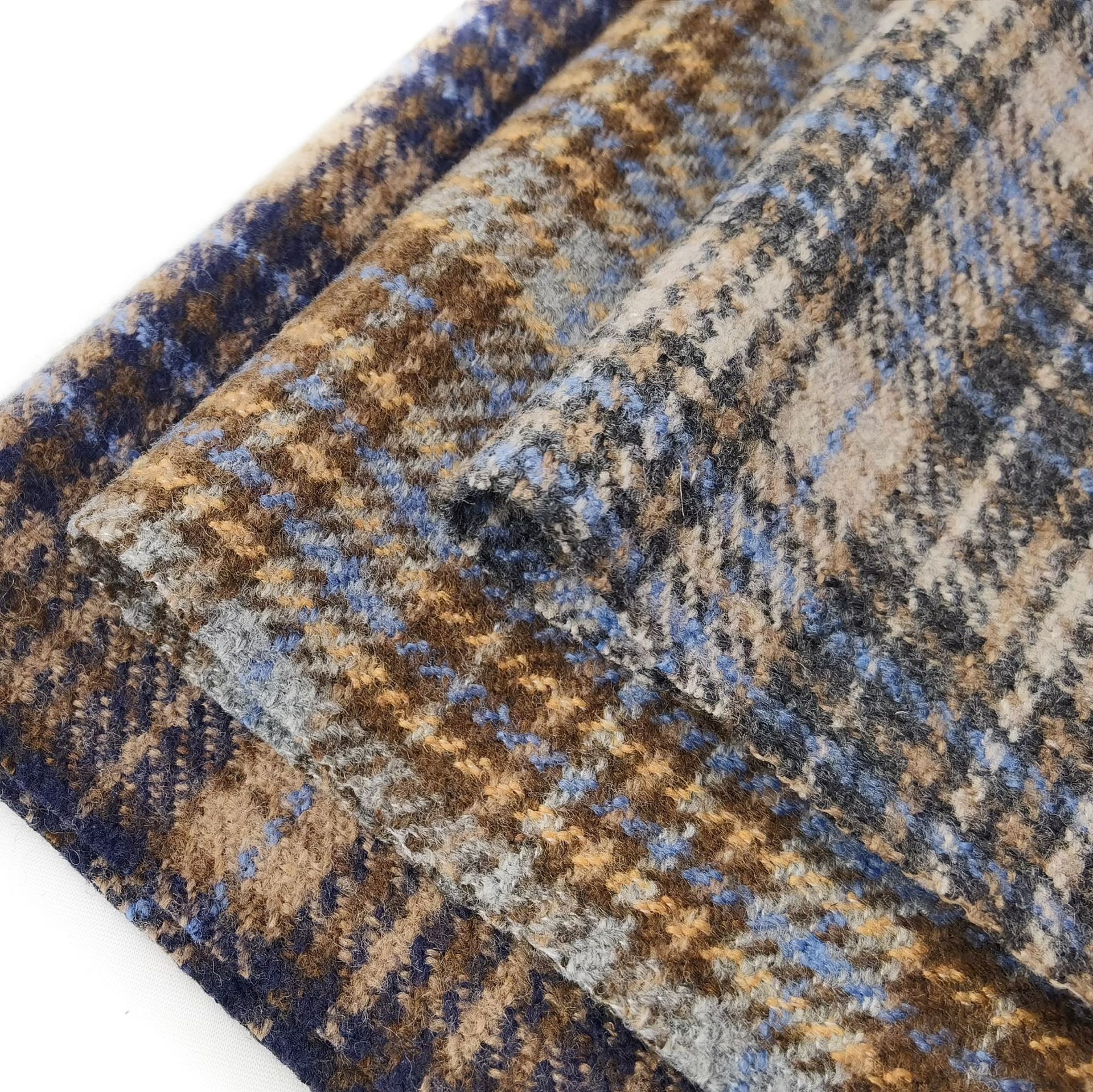 化纤混纺复古格子梭织色织布料 秋冬男装大衣外套夹克面料