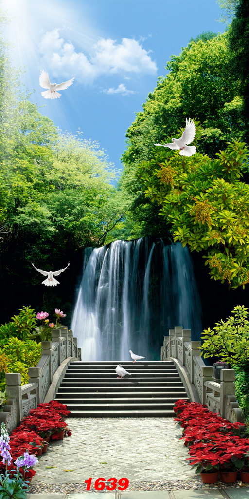 直播间背景布大自然风景背景yy快手网红山水视频背景墙3d墙纸批发