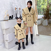 Kids windbreaker 2021 Autumn and winter new pattern With children Navy collar girl Solid coat Female Women Fur overcoat