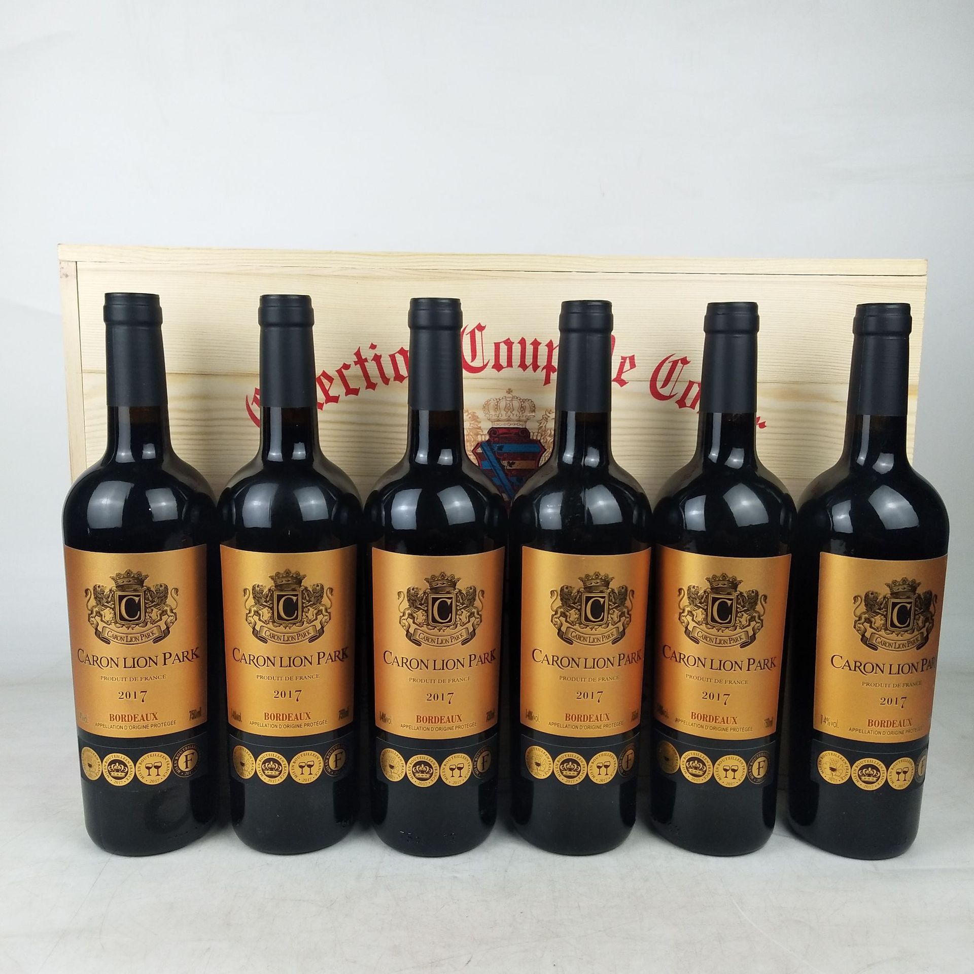 法国进口红酒木箱包装卡隆狮子西拉干红葡萄酒14度扫码价998一瓶