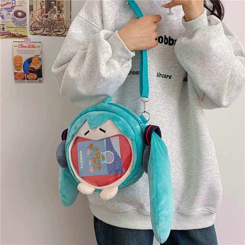 New Hatsune Miku Shoulder Pain Bag Cartoon Cute Plush Jk Lolita Japanese Funny 2024 Crossbody