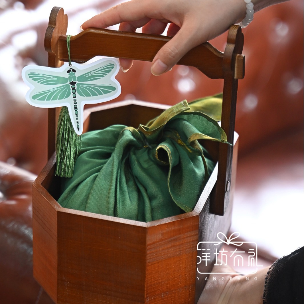 创意无盖复古提篮提盒月饼粽子伴手礼食盒单层礼品包装木盒