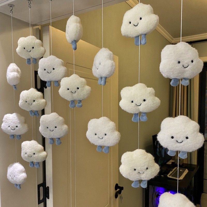 家居可爱云朵门帘创意装饰儿童房卡通挂饰日系ins风免打孔挂帘