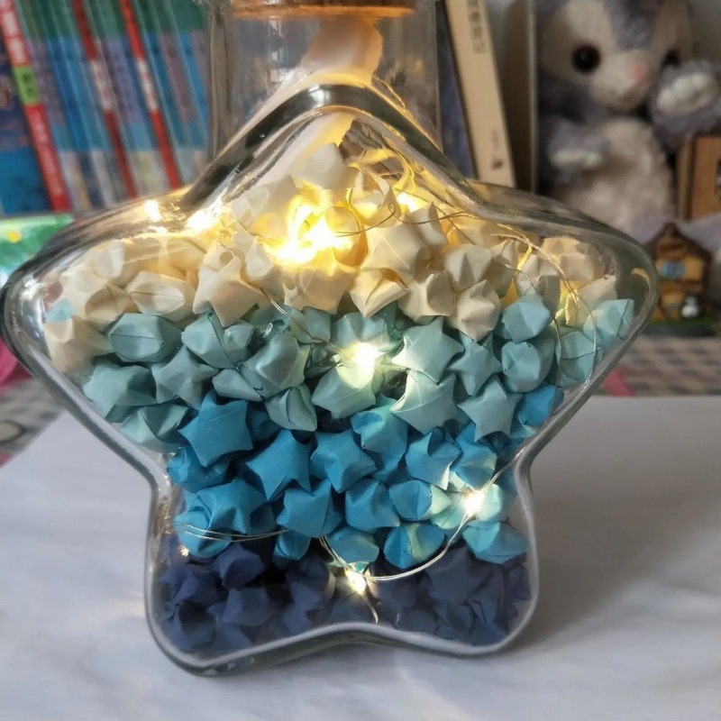 小红书同款彩色星星折纸幸运星许愿星创意折星星侣diy星星纸