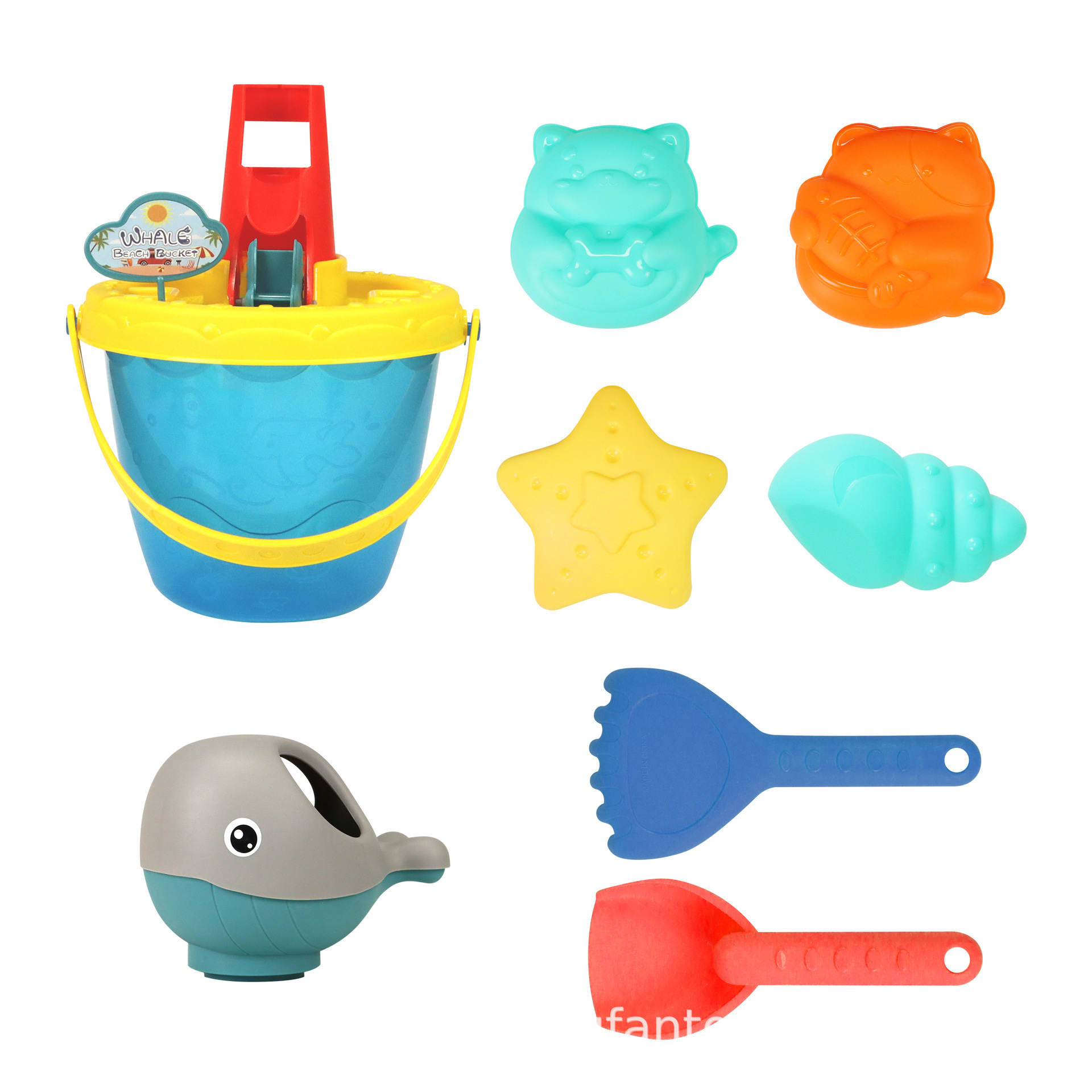 跨境夏季加厚耐摔沙滩玩具沙滩桶套装儿童玩沙工具挖沙沙漏批发