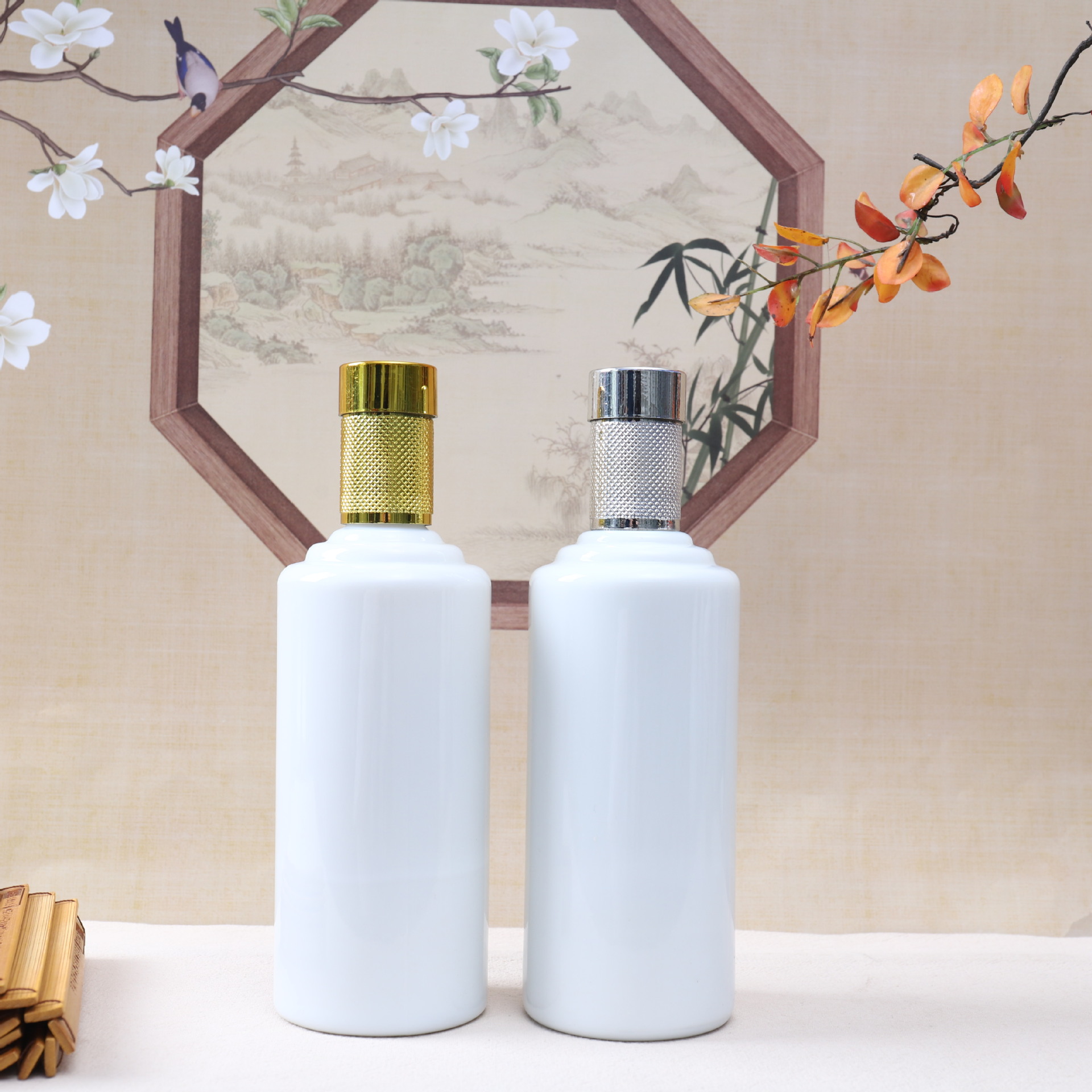 一斤装白酒瓶空瓶仿陶瓷茅台镇酒瓶500ml空酒瓶白瓷酒瓶全套包装