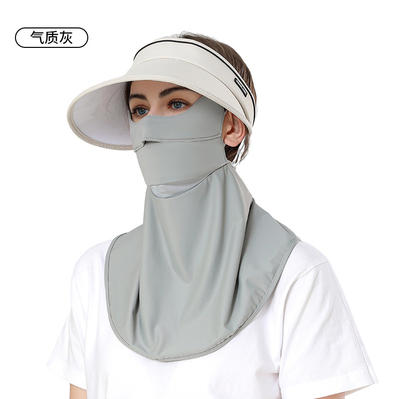 Roll Sun Protection Hat Female Sun Protection Mask Set Uv Protection Sun Hat Full Face Sun Protection Mask Neck Protection Empty Top Hat