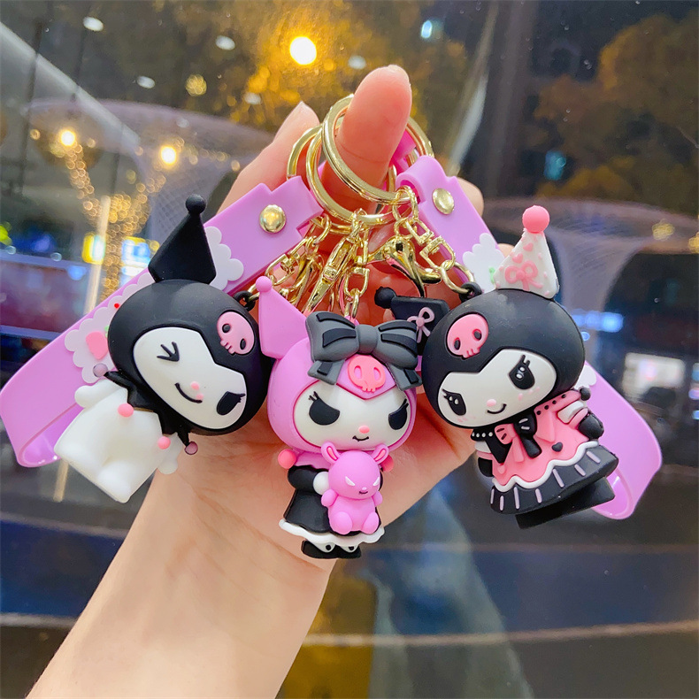 New Crossdressing Clow M Keychain Couple Doll Soft Rubber Wholesale of Small Articles Car Key Chain Schoolbag Pendant