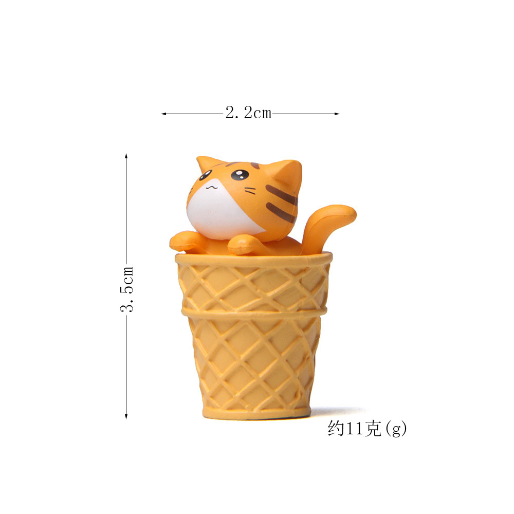 Food Series 4 Ice Cream Cat Kitten Micro Landscape Gardening Landscaping Doll Creative Desktop Decoration Doll